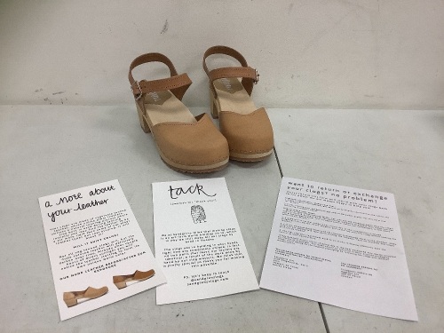 Sandgrens Swedish Handmade Wooden Clog Sandal, 6.5, Retail $189.00, Appears New, Sold as is - Lot 717Y