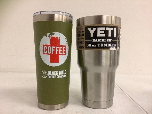 Black Rifle Coffee Co and Yeti Tumblers, E-Commerce Return, Sold as is - Lot 745