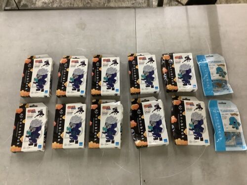 Lot of (10) Nanoblock Naruto Shippuden Kakashi Hatake, 180pc & (2) Nanoblock Pokemon Squirtle, 120pc - Lot 110JF