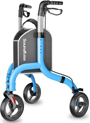 Soundfuse 3 Wheel Foldable Aluminum Rollator Walker - Lot 433JF