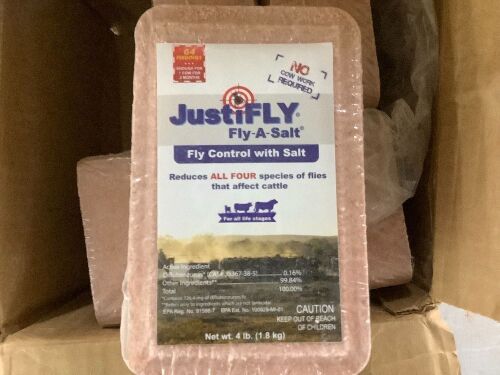 JustiFLY Fly-A-Salt Cattle Fly Control Block with Salt, 4 lb, 6 Pack - Lot 458