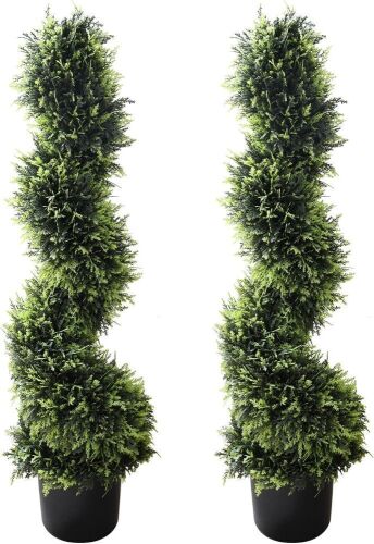 39" Artificial Topiary Sprial Trees, Set of 2 - Lot 605JF