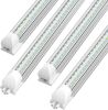 8FT 100W 15000LM 6000K Cool White High Output Linkable T8 Tube Fixtures, V-Shaped, 4 Pack - 1 Bent - Thumbnail 1
