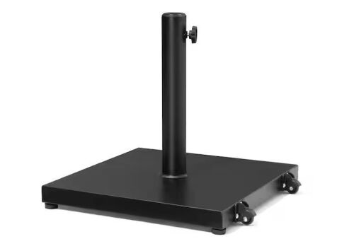 40 lbs. Outdoor Weighted Cement Patio Umbrella Base with Wheels in Black - Lot 740JF