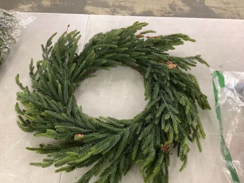 24" Artificial Pine Wreath - Lot 765