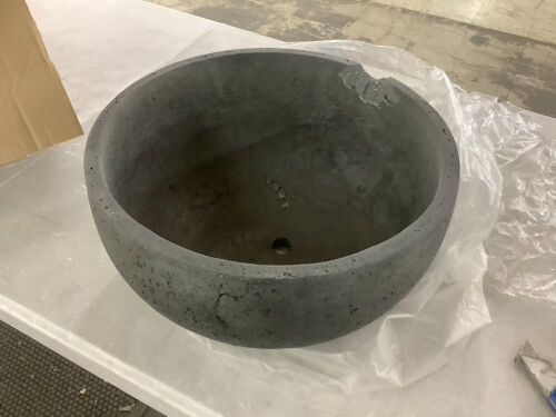 Charcoal Black Cement Bowl Planter - Lot 459