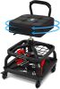 Rolling Shop Stool with Handle Backrest, Tool Tray Storage - Thumbnail 1