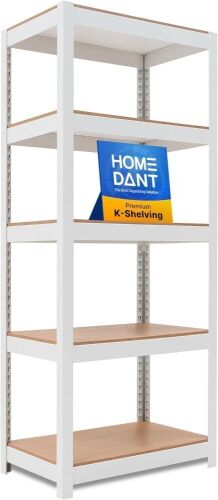 HOMEDANT 5 Tier 24.1" W Laminated Metal Shelving Unit - Lot 128JF