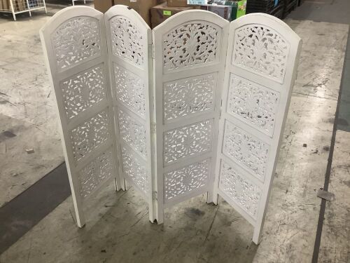 White Wooden Room Divider - Lot 130JF