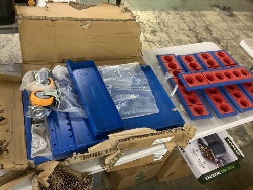 CNC Mobile Tool Cart Rack - Missing 1 Wheel - Lot 233JF