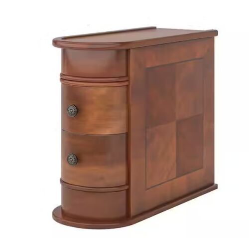 BYBLIGHT Kerlin 23.6 in. Solid Wood 2-Drawer U-Shaped End Table - Lot 139JF
