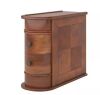 BYBLIGHT Kerlin 23.6 in. Solid Wood 2-Drawer U-Shaped End Table - Thumbnail 1