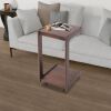 Solid Wood C-Shaped Side Table - Thumbnail 1