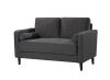 Lifestyle Solutions Lillith 52.4 in. Heather Grey Tufted Polyester 2-Seater Loveseat with Square Arms - Thumbnail 1