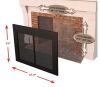 Pleasant Hearth Collin Medium Black Glass Fireplace Doors - Thumbnail 2