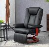 HOMCOM Swivel PU Leather Recliner Chair with Footrest - Scratch on Base - Thumbnail 1
