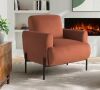 Lifestyle Solutions Knoxville Rust Velvet Arm Chair - Thumbnail 1