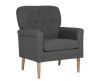 Walsport Gray Linen Fabric Chair Single Upholstered Wide Armchair with Removable Cushion - Thumbnail 1
