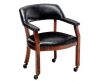 Convenience Concepts Take a Seat Dillon Black Faux Leather Armchair with Wheels - Thumbnail 1