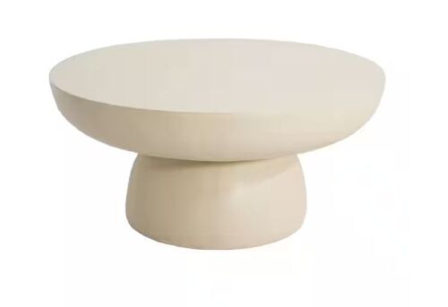CHRISTOPHER KNIGHT HOME Abram Modern Patio White Round Concrete Outdoor Coffee Table - Lot 60JF