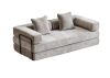 Nestfair 76.77 in. Light Grey Chenille Queen Size Convertible Sofa Bed with Pillow Back - Thumbnail 1