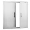 Stainless Steel Double Outdoor Kitchen Access Door, 31 in. W x 31 in. H - Thumbnail 1