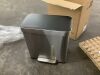 16 Gal. Dual Compart Stainless Steel Recycle Trash Can, Step-on - Thumbnail 2