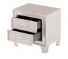 Mid-Century Beige 2-Drawer Velvet Nightstand with Metal Legs (21.8 in. W x 15.9 in. D x 21.7 in. H) - Thumbnail 1