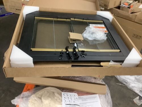 Pleasant Hearth Arrington Small Glass Fireplace Doors - Lot 427JF