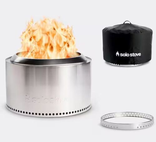 Solo Stove Canyon 30 in Stainless Steel Wood Burning Outdoor Fire Pit with Stand and Shelter - Lot 6JF