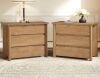 BYBLIGHT Fenley Walnut 3-Drawer 31.5 in. W Wood Nightstands, Set of 2 - Thumbnail 1