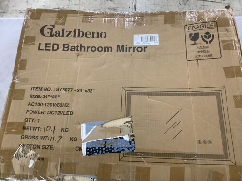LED Bathroom Mirror 24" x 32" - Lot 161