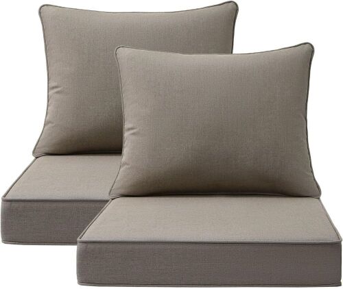 Sunbrella Outdoor Patio Chair Cushions Set, 24" x 24", Set of 2 - Lot 163