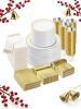 Gold Dinnerware Set for 100 Guests, 700pc - Thumbnail 1
