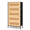 5 Drawer Rattan Vertical Dresser - Thumbnail 1