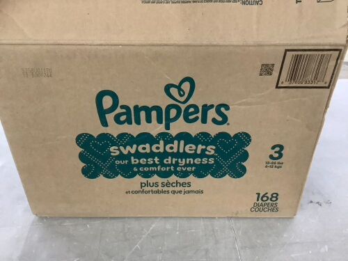 Pampers Swaddlers Diapers, Size 3, 168 Count - Lot 562