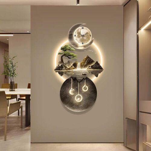 3D Art Wall Decor Clock, 23" x 47" - Lot 187