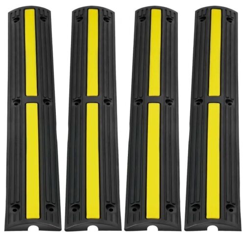 VEVOR 3.28 ft Cable Protector Ramp, 4 Pack of 1 Channel, 18000 lbs/axle Capacity - Lot 477