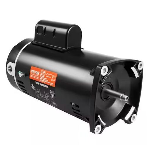 VEVOR 2 HP Replacement Pool Pump Motor 56Y Frame 230-Volt 3450 RPM 60Hz 1.3 SF 50μF/250V Capacitor, CCW Rotation Square Flange - Lot 49JF