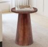 CHRISTOPHER KNIGHT HOME Perch 16 in. Round Pedestal Side End Table, Mango Wood, Honey - Thumbnail 1