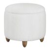OSP Home Furnishings Lyra Storage Ottoman in Ivory Sherpa Fabric with Medium Oak Legs - Thumbnail 1