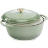 Cast-Iron Dutch Oven Kitchen Cookware w/ Enamel, Handles - 6qt - Thumbnail 1