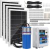 Solar Well Pump Kit with Timing Function, Submersible Solar Water Pump+Four Solar Panels - Thumbnail 1