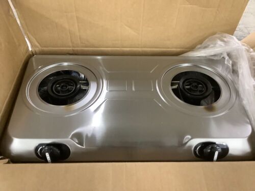 Portable Stainless Steel 2 Burner Gas Stove - Lot 690