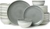 Pokini 24 Piece Stoneware Dinnerware Set for 8, Gradient Green - Thumbnail 1