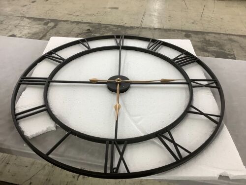Roman Numeral Metal Oversized Wall Clock 32" - Lot 584