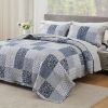 Patchwork Quilted Bedspread Coverlet, King - Thumbnail 1