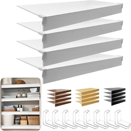 PVC Wood-Look Wire Shelf Covers, 26" x 12", 4 pc - Lot 494