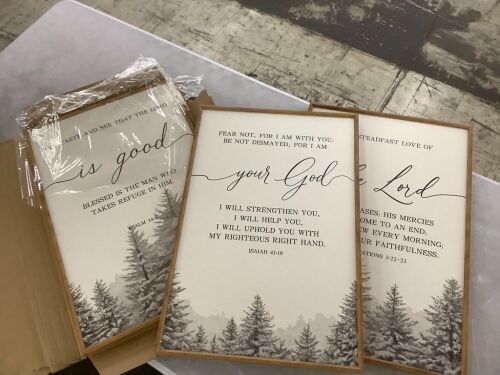 Christian Scripture Wall Art, 3 pc, 16" x 24" - Lot 500