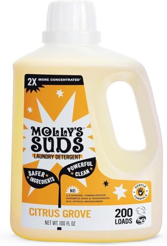 Molly's Suds Liquid Laundry Detergent for Sensitive Skin, Citrus Grove - Lot 798